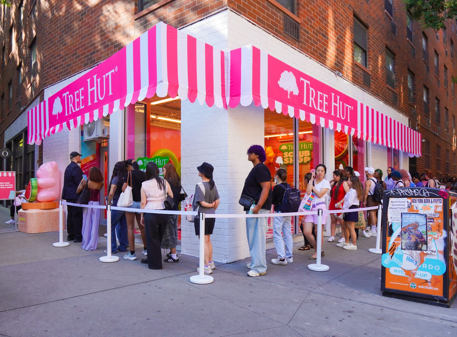 The line outside the Tree Hut Scrub Shop pop up