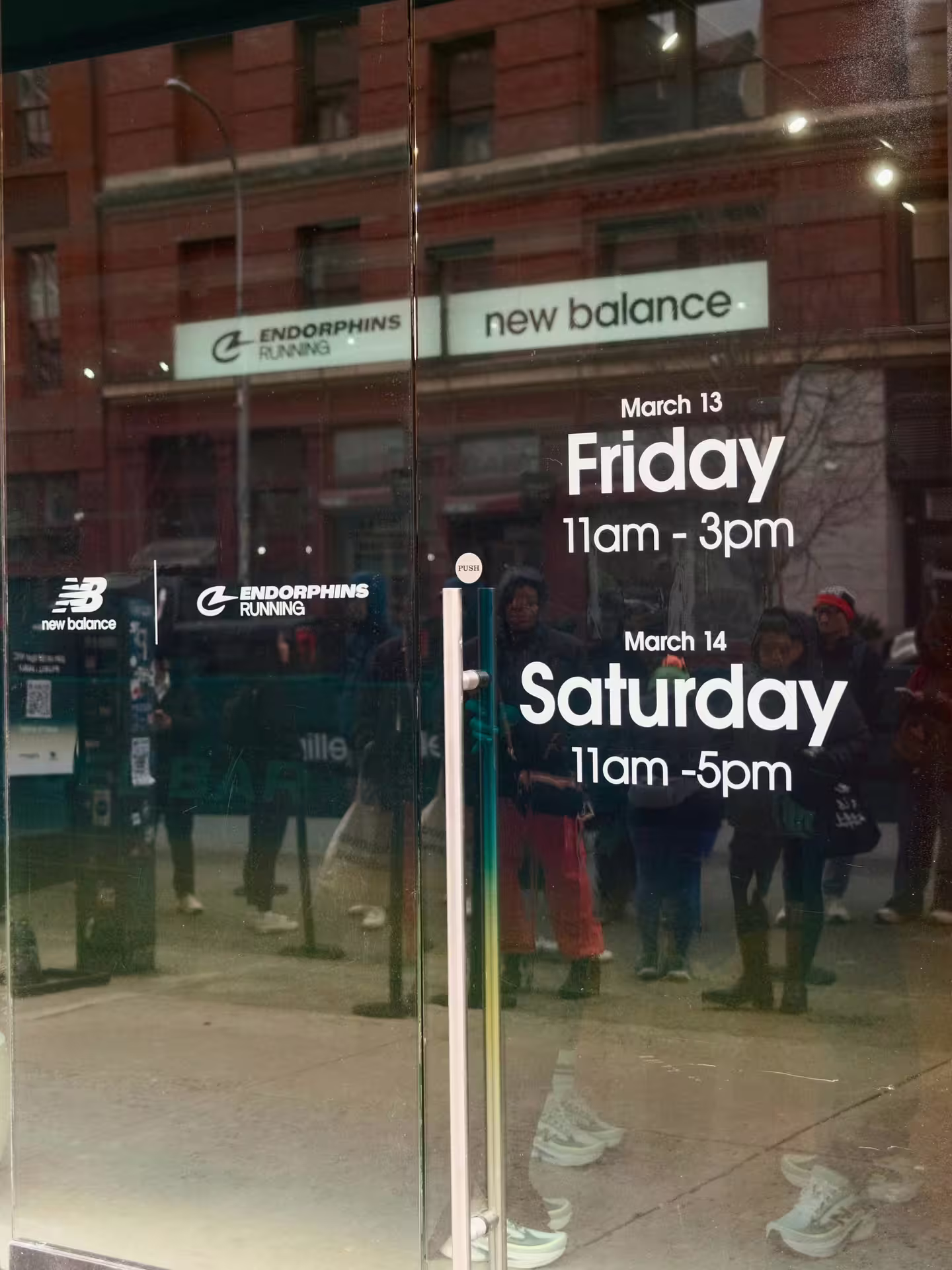 Crowd outside the Endorphins x New Balance pop up
