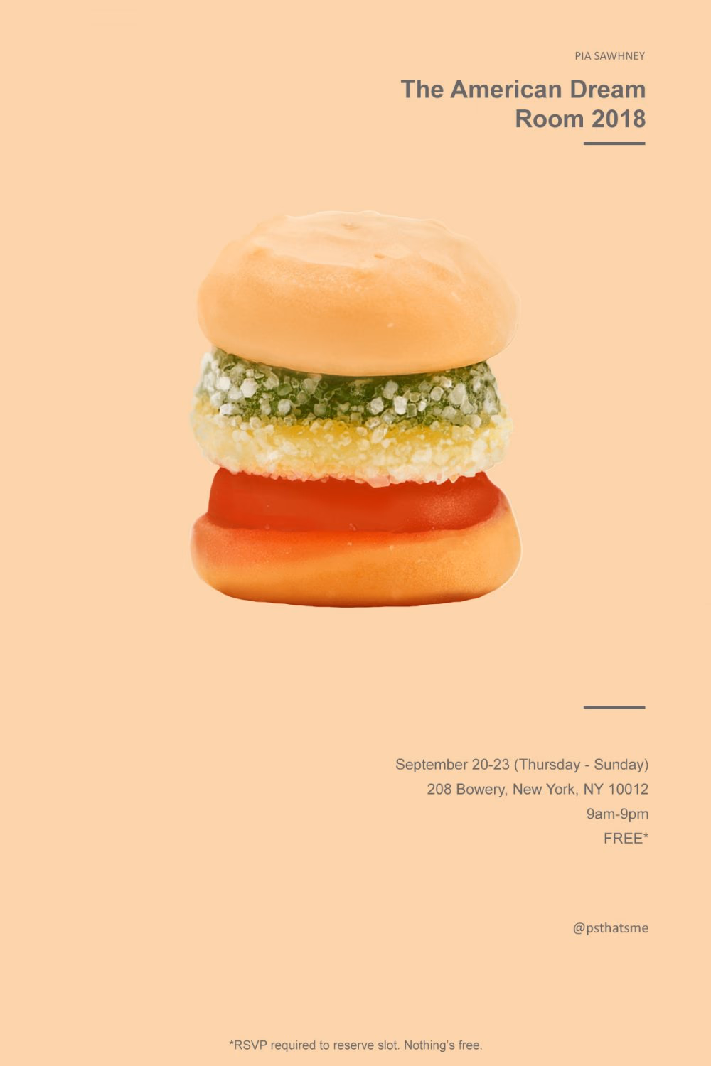 Pia Sawhney: The American Dream, Room 2018 pop up